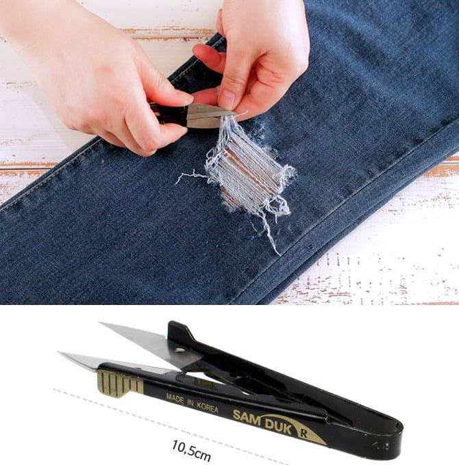 Tweezing type scissors